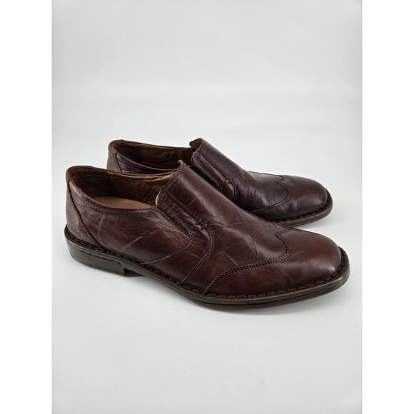 Josef Seibel Douglas Marone Brown Leather Slip On Loafers Sz EU 43 US 9.5 - 10 - Picture 6 of 13